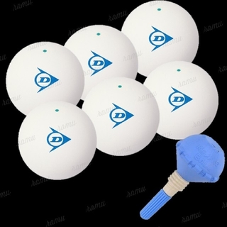 【新品】ソフトテニスボール6個(ダンロップ)+空気入れ(ボール)