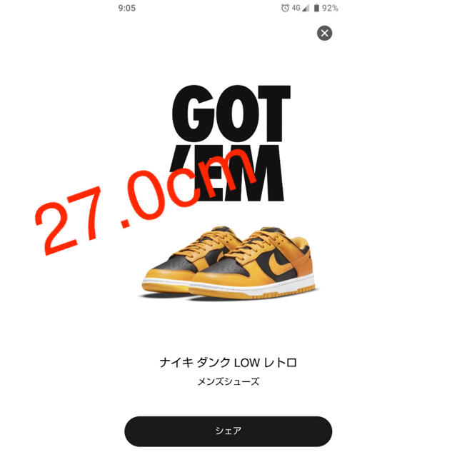 直売特注 nike dunk low 27.0cm