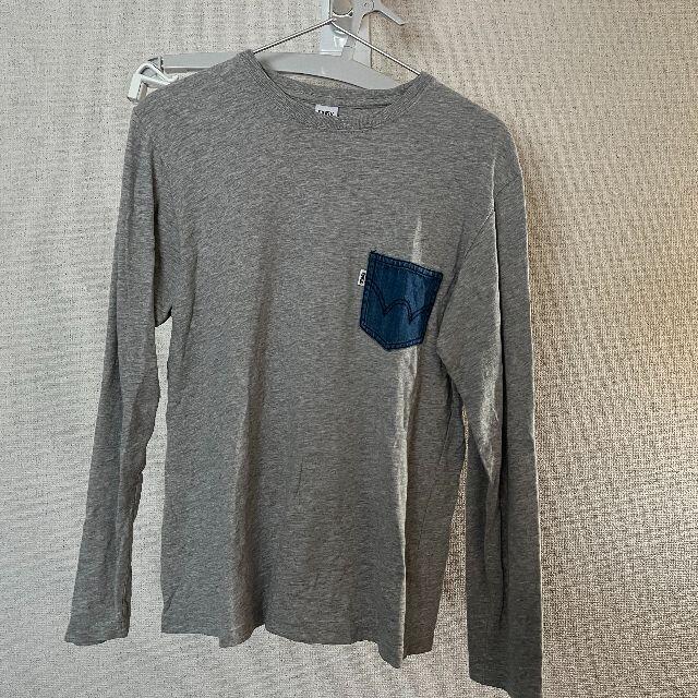 EDWIN(エドウィン)の【中古・古着】EDWIN Tシャツ 長袖 S グレー メンズのトップス(Tシャツ/カットソー(七分/長袖))の商品写真