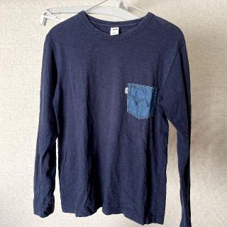 エドウィン(EDWIN)の【中古・古着】EDWIN Tシャツ 長袖 S ネイビー(Tシャツ/カットソー(七分/長袖))