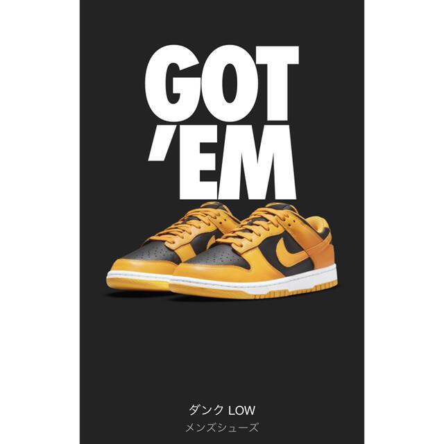 NIKE(ナイキ)のNIKE DUNK LOW Championship Goldenrod メンズの靴/シューズ(スニーカー)の商品写真