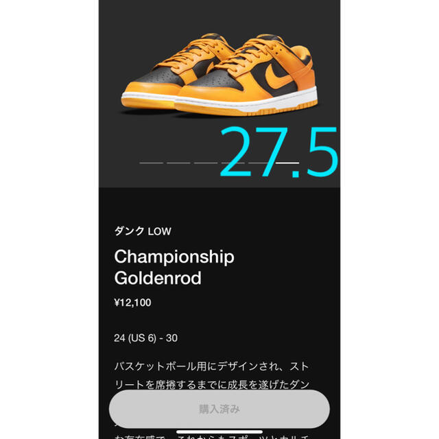 Nike Dunk Low Championship Goldenrod ダンク