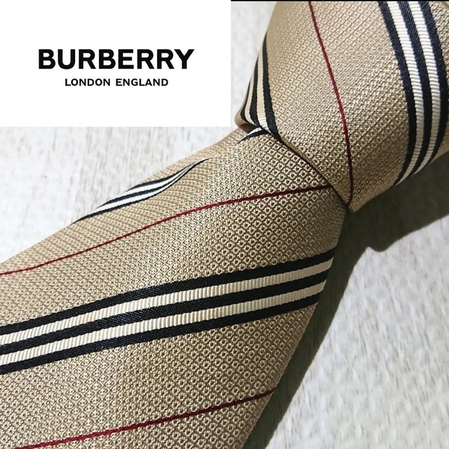 BURBERRY(バーバリー)のネクタイ BURBERRY LONDON 高級シルク 高級ブランド ストライプ メンズのファッション小物(ネクタイ)の商品写真