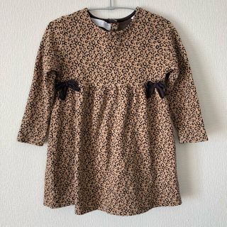 ザラ(ZARA)の【美品】ZARA ザラ　レオパード　ヒョウ柄　ワンピース　100㎝(ワンピース)