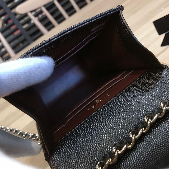 CHANEL シャネル ショルダー 縦長 キャビアスキン 3番台 KB ミニマトラッセ 携帯ケース バッグ 美品  54464