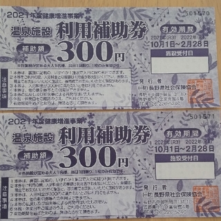 長野県 温泉施設 利用補助券 300円×２(その他)