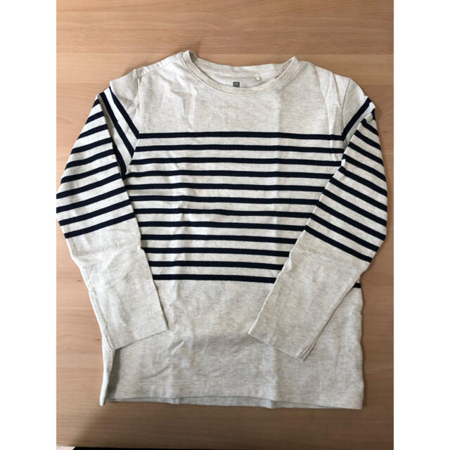 UNIQLO(ユニクロ)のkids ボーダークルーネックT キッズ/ベビー/マタニティのキッズ服男の子用(90cm~)(Tシャツ/カットソー)の商品写真