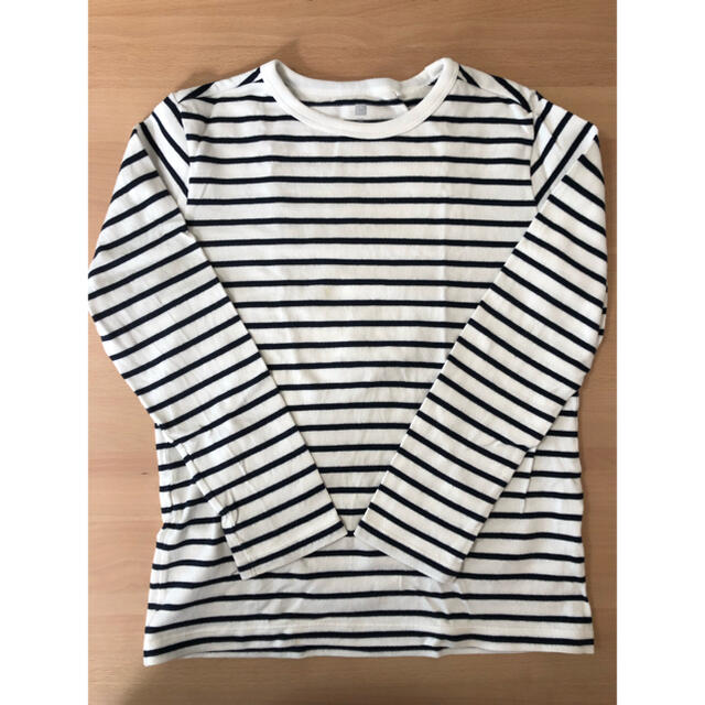 UNIQLO(ユニクロ)のkids ボーダークルーネックT キッズ/ベビー/マタニティのキッズ服男の子用(90cm~)(Tシャツ/カットソー)の商品写真