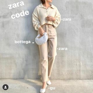 ザラ(ZARA)の値下げ　zara マムフィット　デニム　ベージュ　32 34 エクリュ　(デニム/ジーンズ)