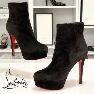 クリスチャンルブタン(Christian Louboutin)の3440 クリスチャンルブタン スエード ショートブーツ 黒(ブーツ)