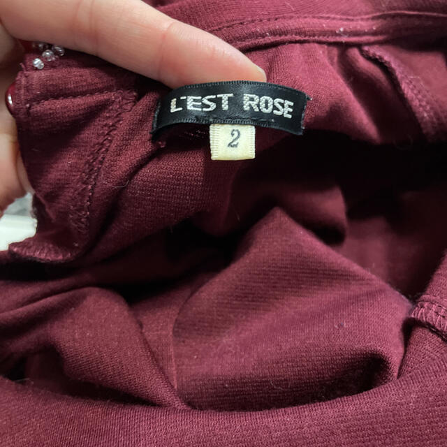 L'EST ROSE(レストローズ)のLEST ROSE ワンピース ワインレッド レディースのワンピース(ひざ丈ワンピース)の商品写真