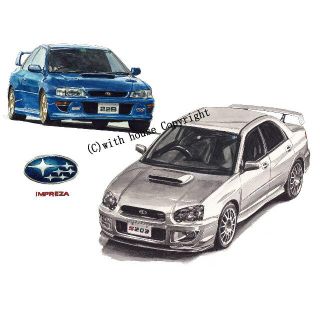 NC-1006インプレッサS201/WRX限定版画 直筆サイン額装●作家平右ヱ門