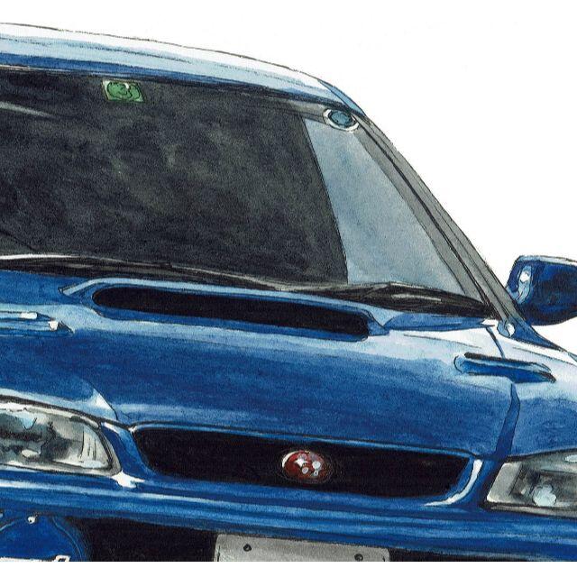 NC-1027インプレッサ22B STI限定版画 直筆サイン額装●作家平右ヱ門