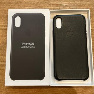 アップル(Apple)のiphone XS レザーケース　ブラック(iPhoneケース)