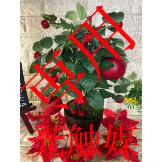 光触媒　人工観葉植物　ウォールグリーン　フェイク　フラワー　アップルリンゴタワー