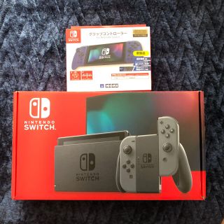 ニンテンドースイッチ(Nintendo Switch)の美品 任天堂 Switch 本体 Joy-Con(L)/(R) グレー おまけ付(家庭用ゲーム機本体)