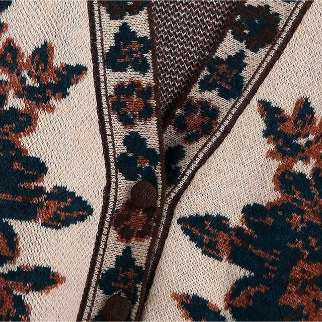 花柄 フラワー ジャガード ニット カーディガン セーター ZARA 花柄 フラワー ジャガード ニット カーディガン セーター ZARA