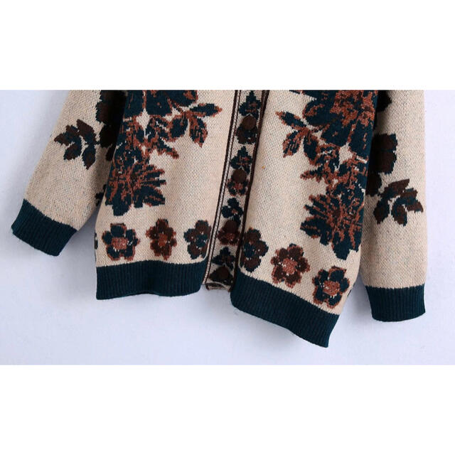 花柄 フラワー ジャガード ニット カーディガン セーター ZARA 花柄 フラワー ジャガード ニット カーディガン セーター ZARA
