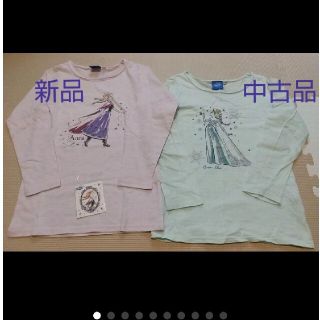 ディズニー(Disney)のアナ(新品) エルサ(中古品) 長袖Tシャツ セット 120(Tシャツ/カットソー)