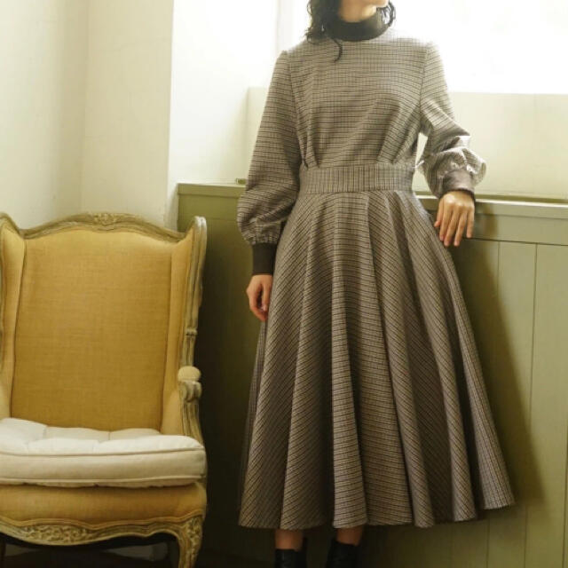 foufou チェックワンピース「千鳥」 foufou チェックワンピース「千鳥」
