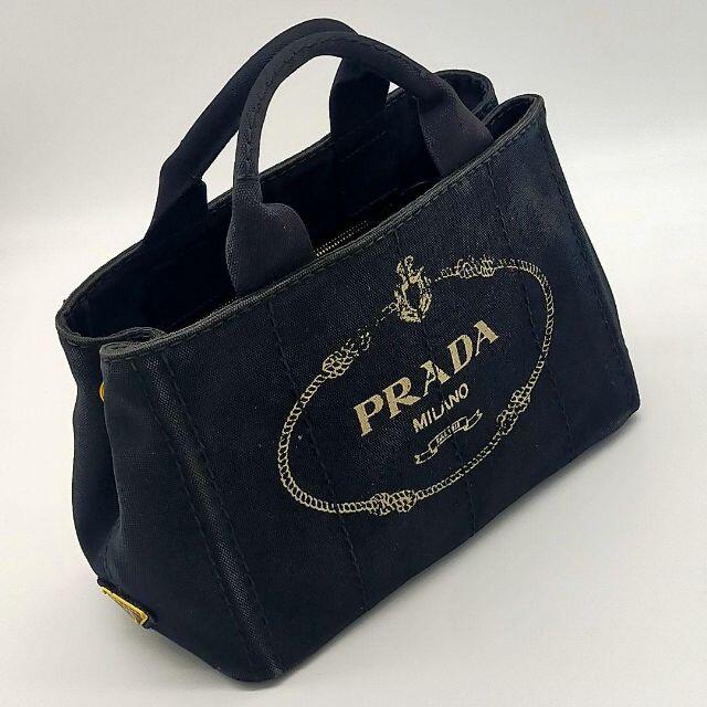 PRADA プラダ カナパ キャンパス生地 黒 2WAY ハンドバッグ 定番品