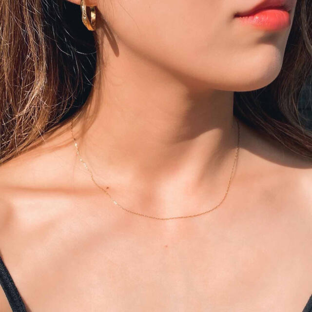 華奢ネックレス gold 0.8mm✴︎40cm サージカルステンレス レディースのアクセサリー(ネックレス)の商品写真