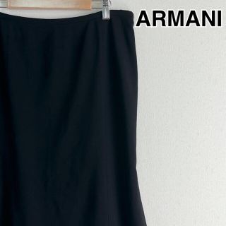 アルマーニ コレツィオーニ(ARMANI COLLEZIONI)のアルマーニコレツォーニ 膝丈スカート 刺繍 大きなサイズ  黒 美品 匿名発送(ひざ丈スカート)