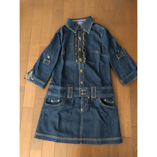 バーバリーブルーレーベル(BURBERRY BLUE LABEL)のバーバリー フリルデニムワンピース(ミニワンピース)