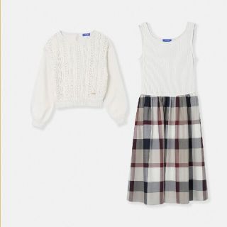 【新品未使用タグ付き】クリストブリッジチェックエアリーツイル3WAYワンピース