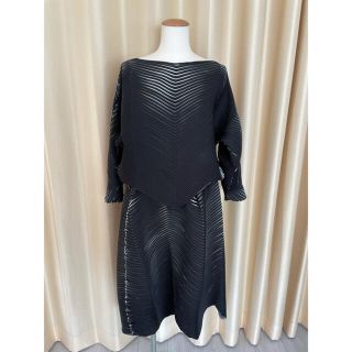 イッセイミヤケ(ISSEY MIYAKE)のイッセイミヤケコレクション　セットアップブラウススーツ美品（518）(セットアップ)