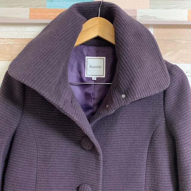 anatelier(アナトリエ)のアナトリエ ショート丈 コート 紫 レディースのジャケット/アウター(ピーコート)の商品写真