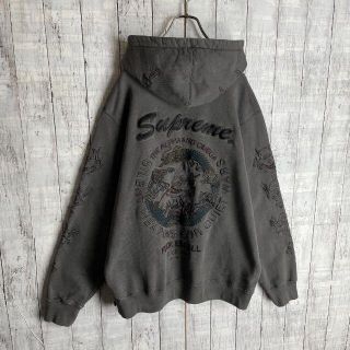 シュプリーム 20SS Dragon Overdyed Hooded Sweatshirt バックドラゴン刺繍パーカー メンズ L