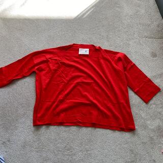 C + 長袖　シャツ　赤　カットソー(カットソー(長袖/七分))
