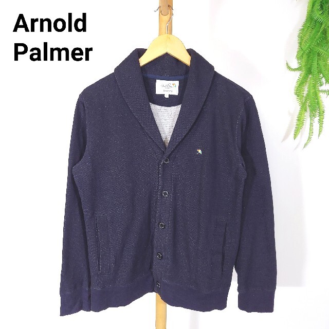 Arnold Palmer(アーノルドパーマー)のアーノルドパーマー・ショールカラー・コットン素材カーディガン・ネイビー79639 メンズのトップス(カーディガン)の商品写真