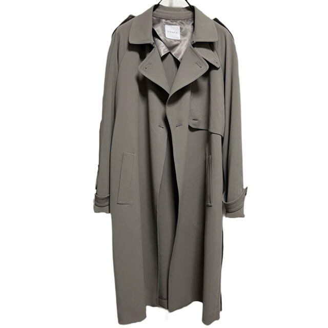 yonfa / mode trench coat / khaki gray S