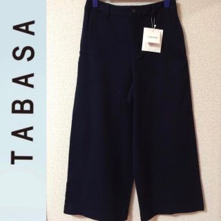 イエナ(IENA)の新品タグ付き☆TABASAガウチョパンツ紺ワイドパンツイエナマーガレットハウエル(カジュアルパンツ)