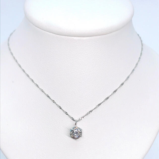 0.40ct 1粒 ダイヤモンドネックレス プラチナ 一粒 6本爪 ダイヤ-