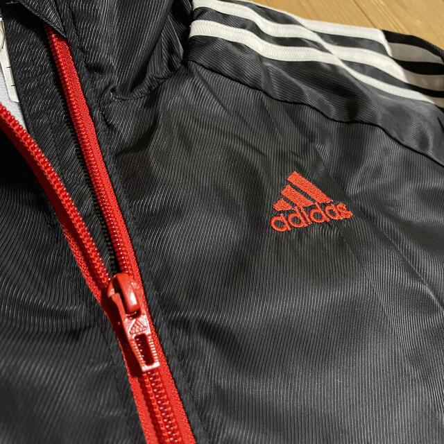 adidas(アディダス)の【美品】アディダス ウインドブレーカー 上 ジュニア 140 ブラック レッド キッズ/ベビー/マタニティのキッズ服男の子用(90cm~)(ジャケット/上着)の商品写真