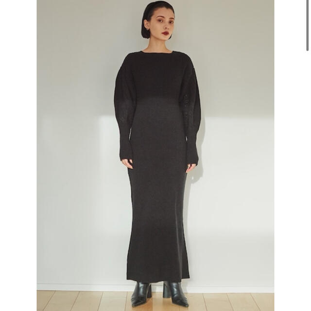 SNIDEL(スナイデル)のSR  UNION KNIT DRESS (black) 新品未使用 即購入歓迎 レディースのワンピース(ロングワンピース/マキシワンピース)の商品写真