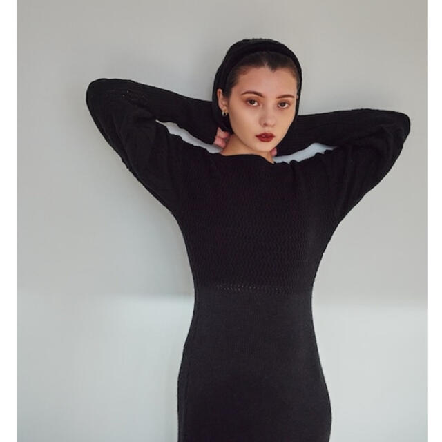 SNIDEL(スナイデル)のSR  UNION KNIT DRESS (black) 新品未使用 即購入歓迎 レディースのワンピース(ロングワンピース/マキシワンピース)の商品写真