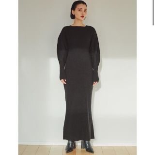 スナイデル(SNIDEL)のSR  UNION KNIT DRESS (black) 新品未使用 即購入歓迎(ロングワンピース/マキシワンピース)