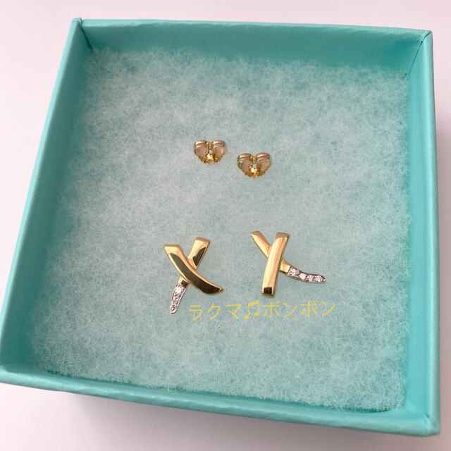 Tiffany & Co.(ティファニー)のTiffany ティファニー　K18YG pt950 ダイヤモンド　X ピアス レディースのアクセサリー(ピアス)の商品写真