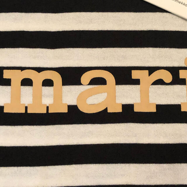 marimekko(マリメッコ)のマリメッコ  ボーダーロゴシャツ　Mサイズ　未使用 レディースのトップス(カットソー(長袖/七分))の商品写真