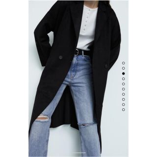 ザラ(ZARA)のZARA スエードコート　ブラック(トレンチコート)