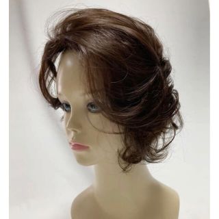 新品！特大頭頂部付け毛ヘア医療用にも栗ブラウン★洗える男女兼用耐熱(その他)