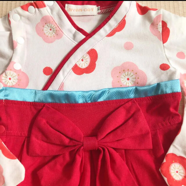 西松屋(ニシマツヤ)の袴ロンパース　女の子　80 キッズ/ベビー/マタニティのベビー服(~85cm)(和服/着物)の商品写真