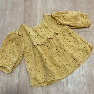 ザラキッズ(ZARA KIDS)の【ゆうこりん様専用】ZARA ドットブラウス　80(シャツ/カットソー)