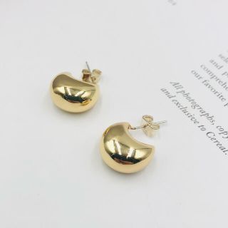 イエナ(IENA)の394◇New ぷっくり デザイン 月形 ムーン ピアス ゴールド silver(ピアス)