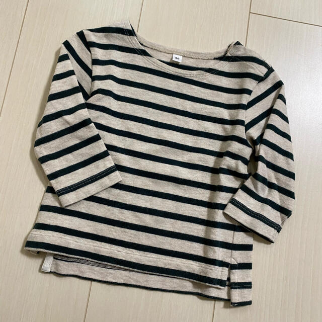 MUJI (無印良品)(ムジルシリョウヒン)の無印　ボーダーカットソー キッズ/ベビー/マタニティのベビー服(~85cm)(シャツ/カットソー)の商品写真