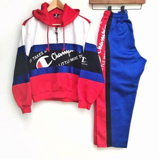 チャンピオン(Champion)の【送料無料❗️レア 90s‼️】チャンピオン ビッグロゴ ジャージ上下セット(トレーナー/スウェット)